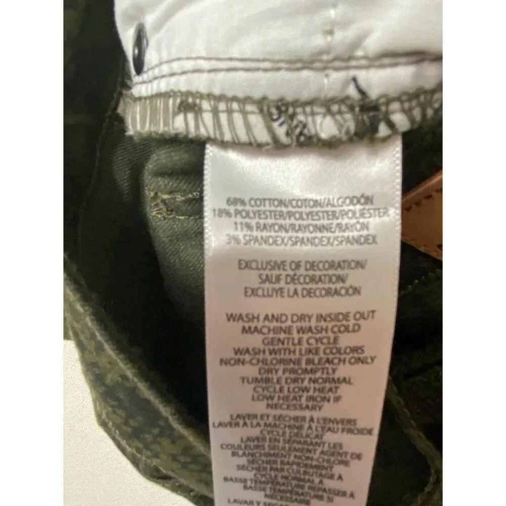 Calvin Klein Skinny Ankle Jeans Women's 24‎ XS Green Green Python-Print Stretch